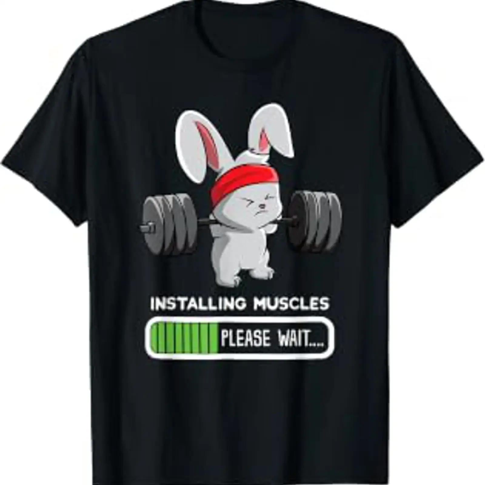 Bunny Gym T Shirt Rabbit Weights Installation Muscle black vintage Washed graphic fashion designer clothes Stylish Versatile