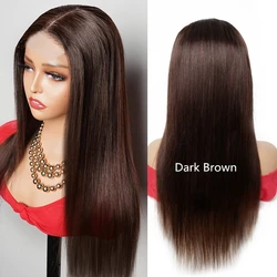 Miss Rola Hair brasiliano 13x4 parrucche per capelli umani anteriori in pizzo dritto Pre pizzicate parrucca per capelli castani naturali Remy 180% densità