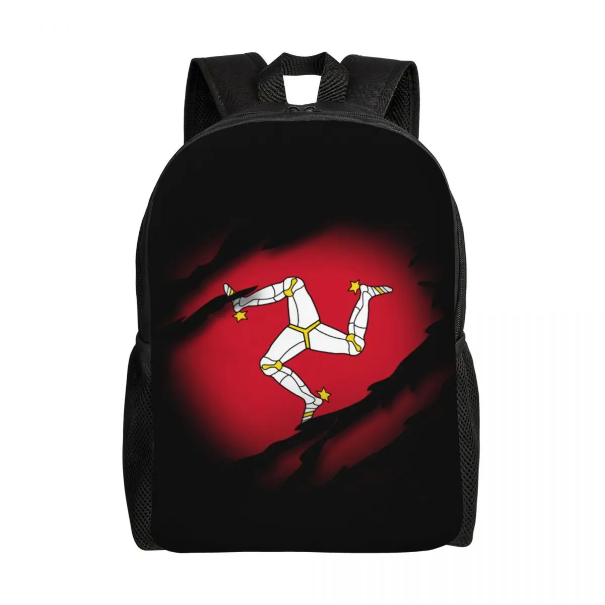 

Isle Of Man Flag Laptop Backpack Women Men Basic Bookbag for College School Student Bags