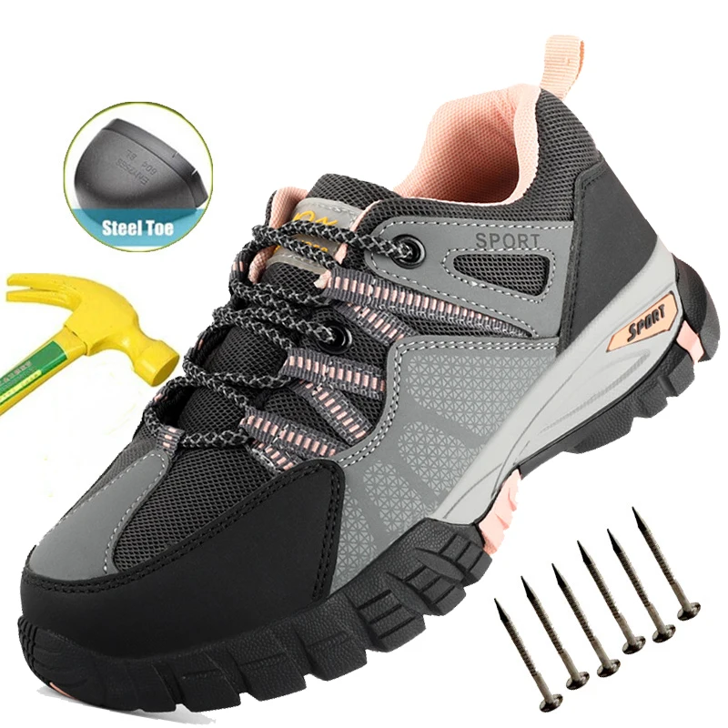 

Industrial Steel Toe Safety Work Shoes for Women Anti-Smash Breathable Construction Boot With Lightweight Non Slip Summer Design