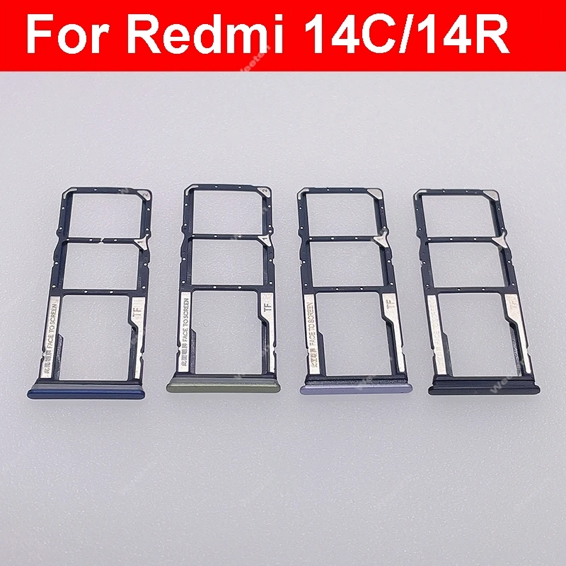 Sim Card Tray For Xiaomi Redmi 14C 4G 14R 5G SIM Card Slot Sim Card Reader Holder Slot Ribbon Cable Repair Replacement Parts