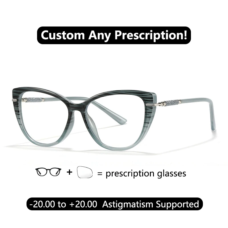 

Очки с имитацией древесины, кошачий глаз, ретро очки для близорукости, женские очки с блокировкой синего света, медицинские очки для астигматизма