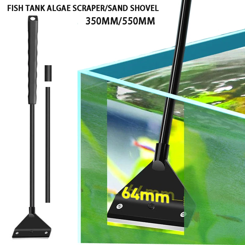 Fish tank cleaning tool Fish tank flat sand algae removal dual purpose glass algae removal scraper Household cleaning tool