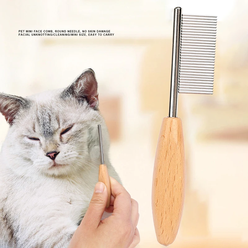 

Portable Mini Pet Grooming Brush Dense Tooth Stainless Steel Facial Tongue Hair Cleaning Comb Kitten Puppy Grooming Equipment