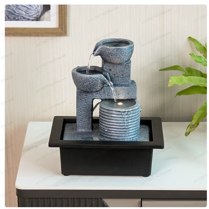 

Настольный фонтан в стиле фэншуй, декоративный водопад для дома, миниатюрный ландшафтный фонтанчик, украшение для стола, домашний декор