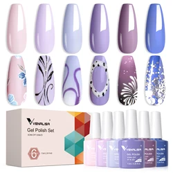 Venalisa Nail Gel Polish Kit Rose Pink Series Jelly Color Set forte adesione Manicure per unghie a lunga durata Set di Gel di grande copertura