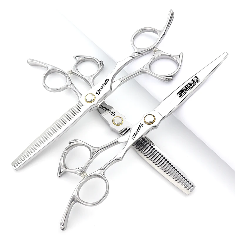 6.5 inch genuine professional hair clippers, hairstylists, hair clippers, set of flat cutting teeth, thin cutting bangs