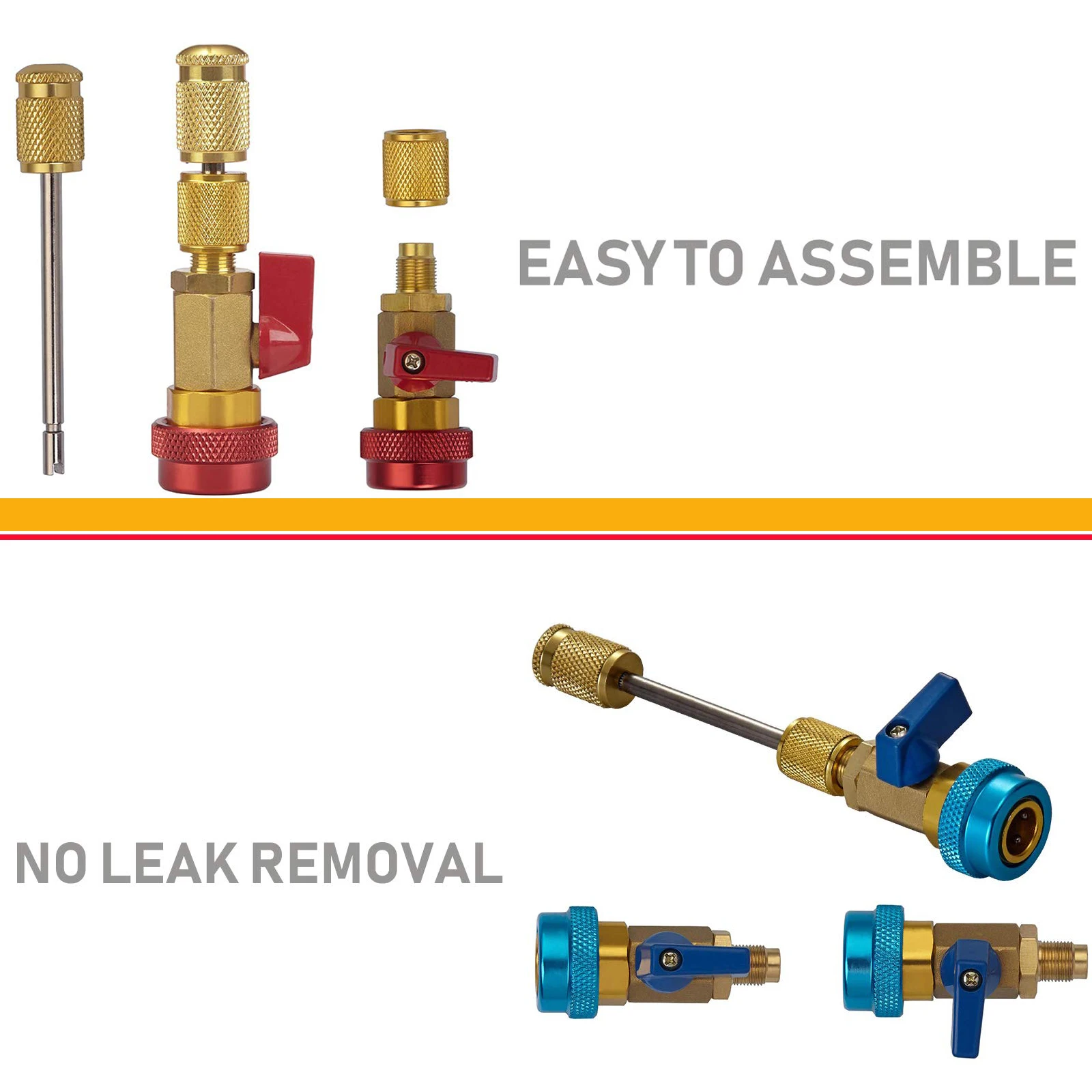 Automotive AC R134A R1234YF Valve Core Remover and Installer Tool Set, for Standard and JRA Valve Core Couplers