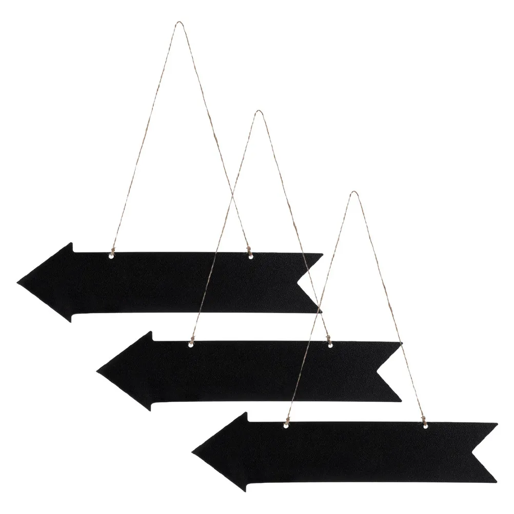 

Набор из 3 деревянных подвесных досок-указателей: маленькие черные доски с стрелками для четких направляющих сообщений, декоративные для вечеринок, свадеб, улицы