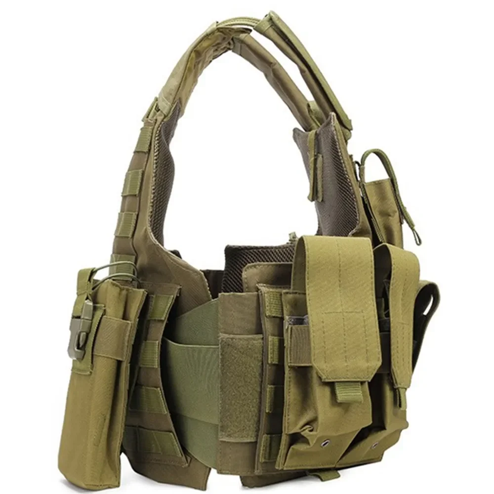 Jacket Tactical Vests Army Fan Molle Waistcoat Combat Hunting with Pouch Assault Plate Carrier CS Mens Outdoor Fight 8 Piece Set