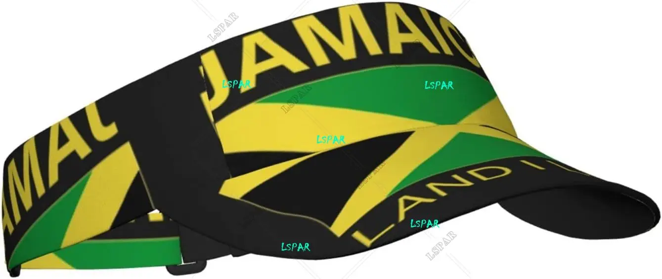 Cute Jamaica Flag Sports Sun Visor Hats Wide Brim Summer Baseball Cap Adjustable Jamaican Sun Caps for Men Women