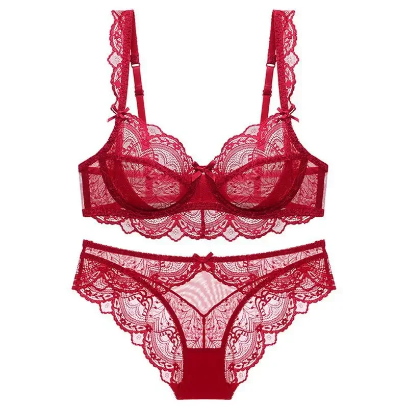 

Sexy Bra Set Women Lace Lingerie Set Elegant Ladies Ventilate Bra and Panty Set Mesh Thin Underwear