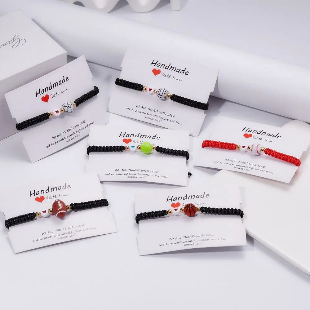 اليدوية كرة السلة البيسبول سوار الكرة الطائرة الراتنج الرياضة نمط المنسوجة سوار مجوهرات اكسسوارات النمط الكوري