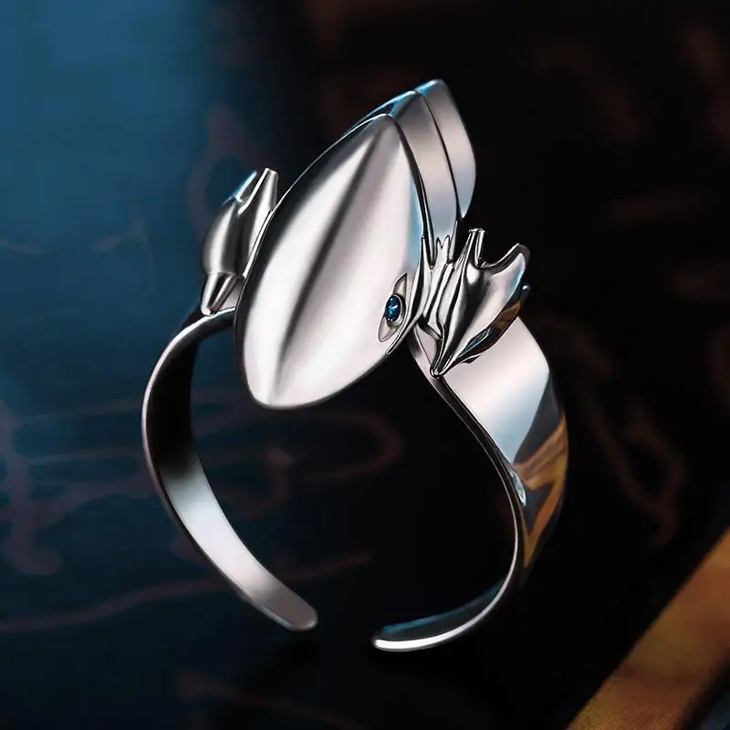 

Anime Game King 925silver Ring Blue-Eyes White Dragon Cosplay Adjustable Opening Rings Gift Men Women Accessories