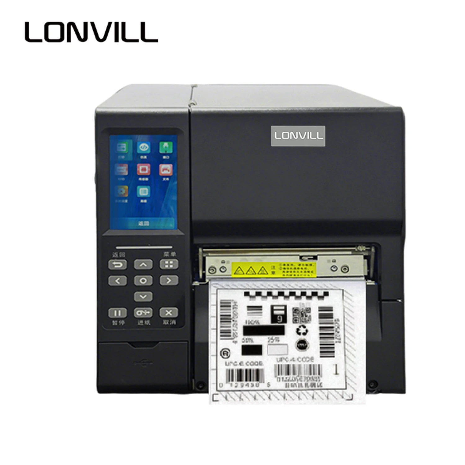 LONVILL Thermal Transfer Label Printer High-Throughput 304mm/s 600dpi Dual USB Host Thermal RFID Printer for Hang Tag