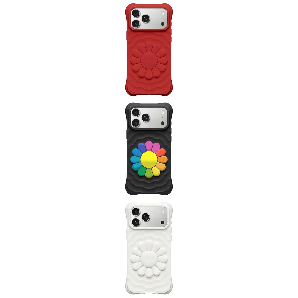 3D silikonowe etui magnetyczne z efektem fali do iPhone'a 15 16 17 18 Pro Max, etui do iPhone'a 18Pro — zdjęcie produktu 3