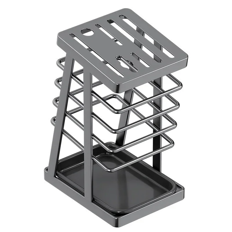 Kitchen Knife Holder Countertop Knife Storage Rack Multislot Knife Organizer With Drain Tray For Kitchen Cutlery Scissors Knives
