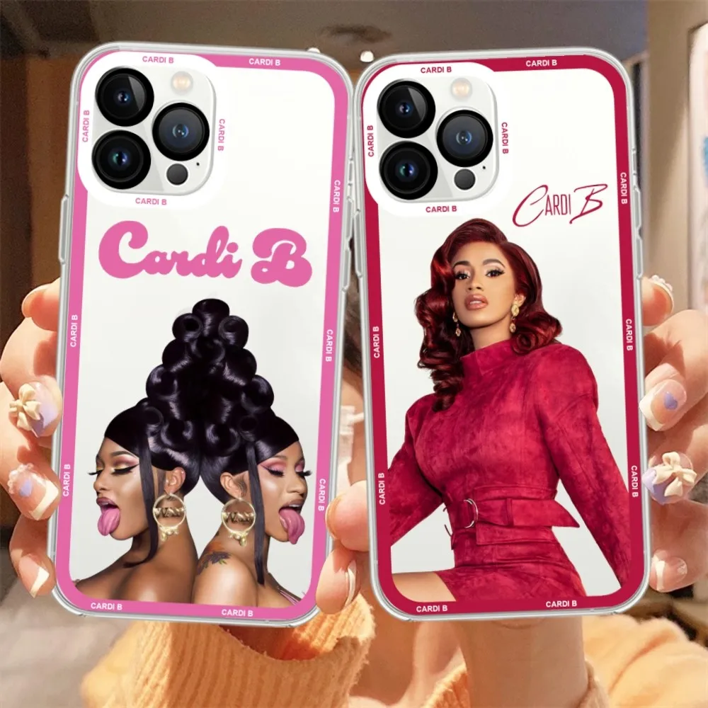 

Hip Hop Rapper Cardi B Phone Case For Samsung A 73 72 71 70 53 52 51 32 Transparent Shell