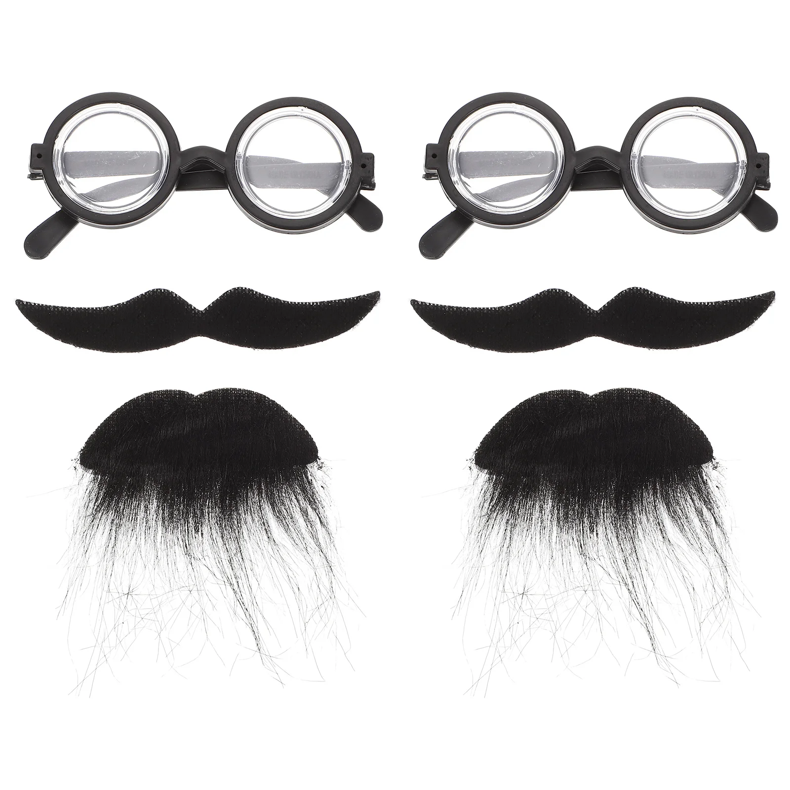 2 Zestawy Halloweenowych Sztucznych Brod i Okularów, Rekwizyty Sceniczne, Wygodne Poliestrowe Akcesoria Kostiumowe na Maskaradę i Zabawę