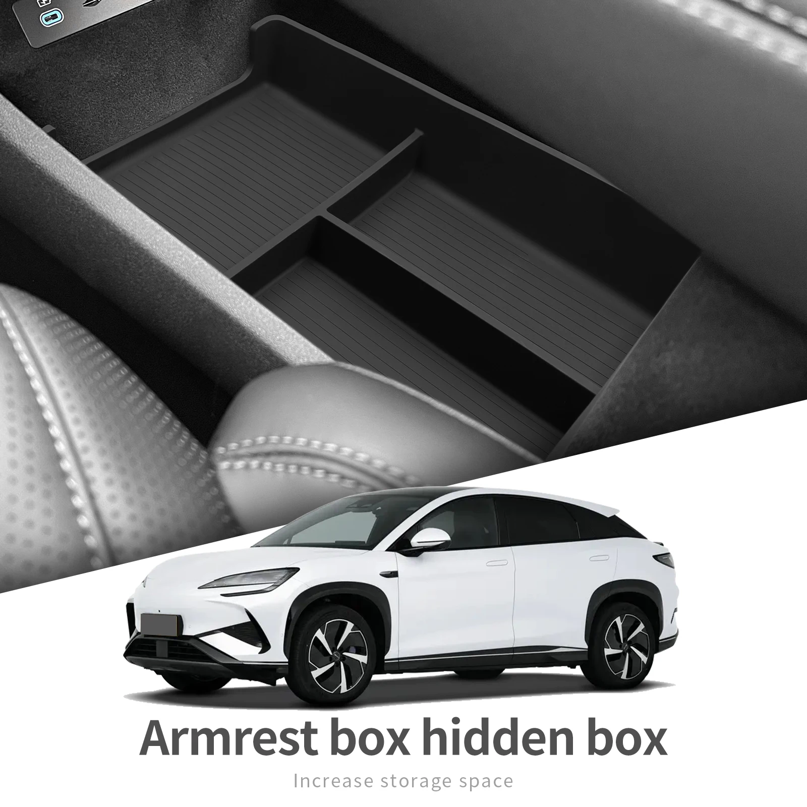 LUCKEASY für BYD Sealion 07 EV 2024-2025 Auto-Aufbewahrungsbox Innenraum-Zubehör Mittelkonsole Untere Ebene Aufbewahrungsbox Organizer – Detail 9