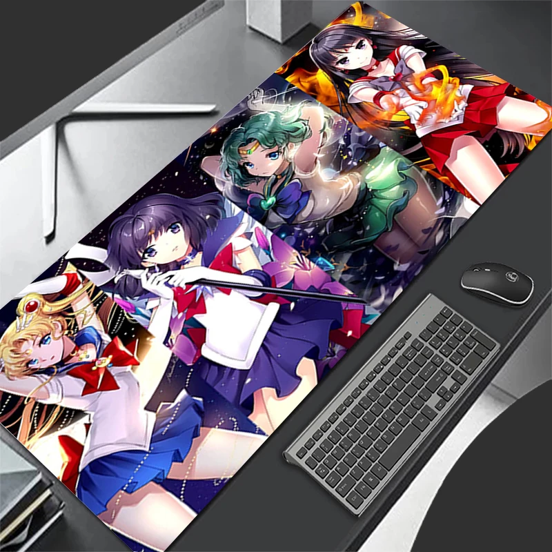 Mouse Pad Gamer S-Sailor M-Moon beautiful Girl big Keyboard NonSlip Rubber Computer Rug Carpet Desk Mat PC Gamer 90x40 MousePad