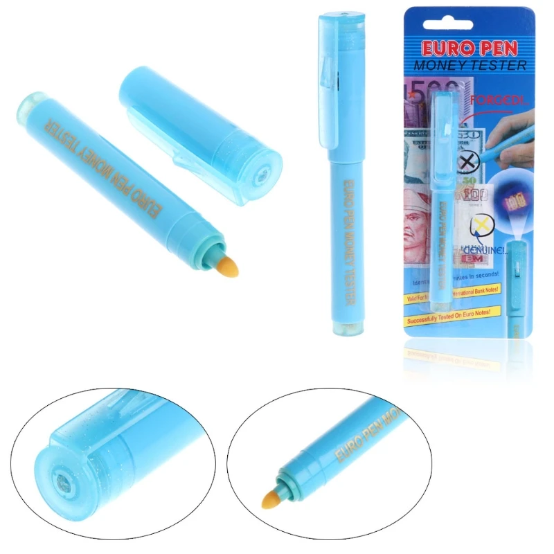 Dual Test for Smart Money Pen with UV LED Cap Counter-feit Detector System Money Loss Prevention Fraud for Protection Du