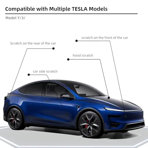 Deep Blue Metallic(PPSB) Car Paint Touch Up Pen Compatible with Tesla,2-In-1 Color Accurate Touch Up Car Scratch Repair Paint Ex