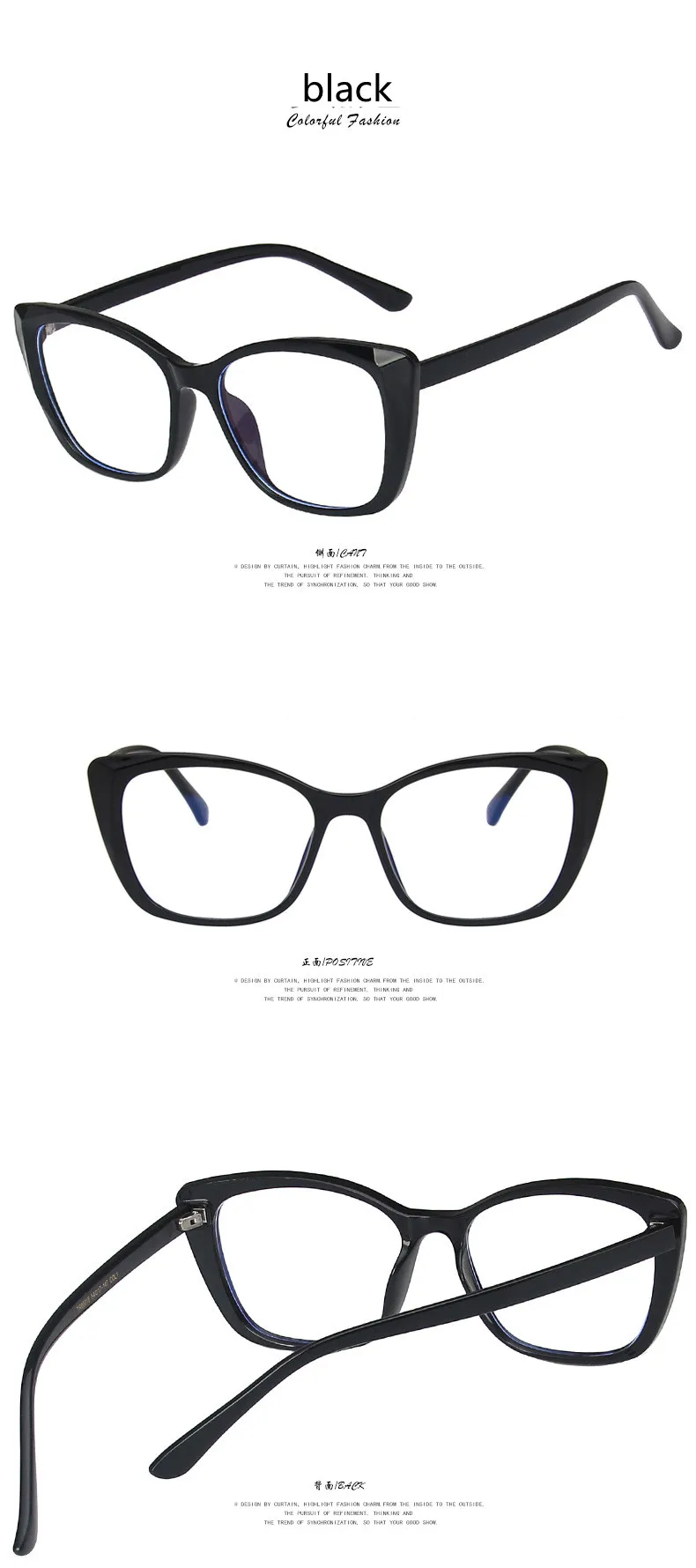 Neue Mode Vintage Gradienten Brillen Für Kurzsichtigkeit Anti Blau Licht Myopie 2022 Einzigartige Transparente Cat Eye Brille Rahmen – Detail 5