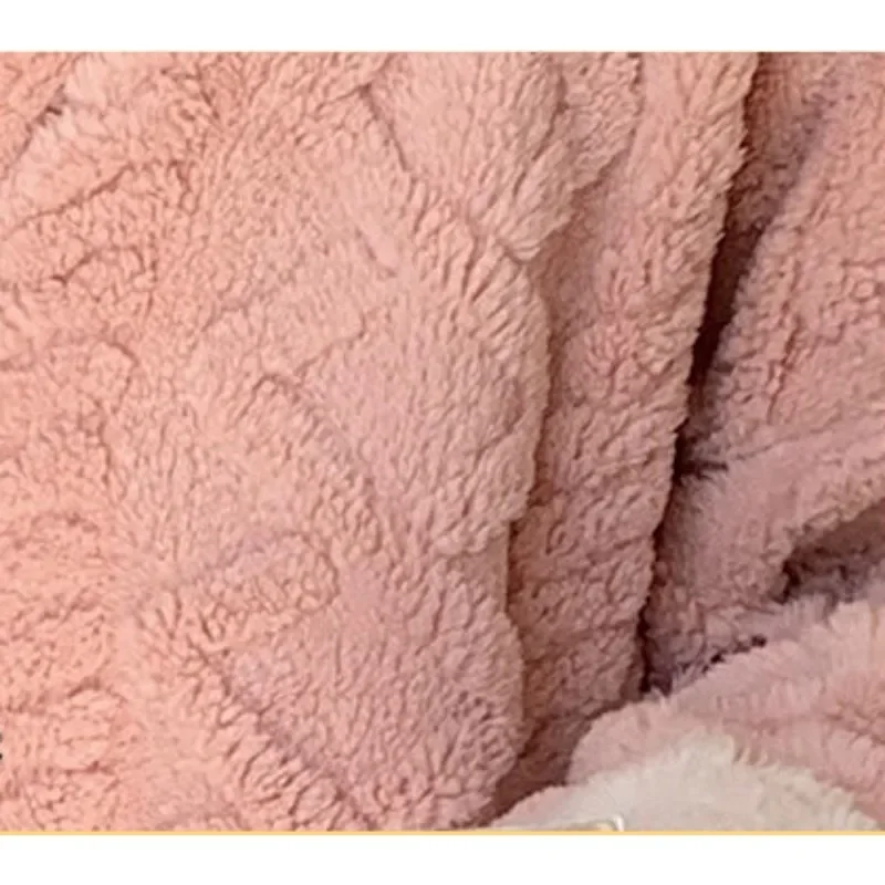 Famale-Pijama de terciopelo Coral para mujer, ropa de estar por casa de felpa gruesa, traje de mantener el calor, conjunto de ropa de dormir para