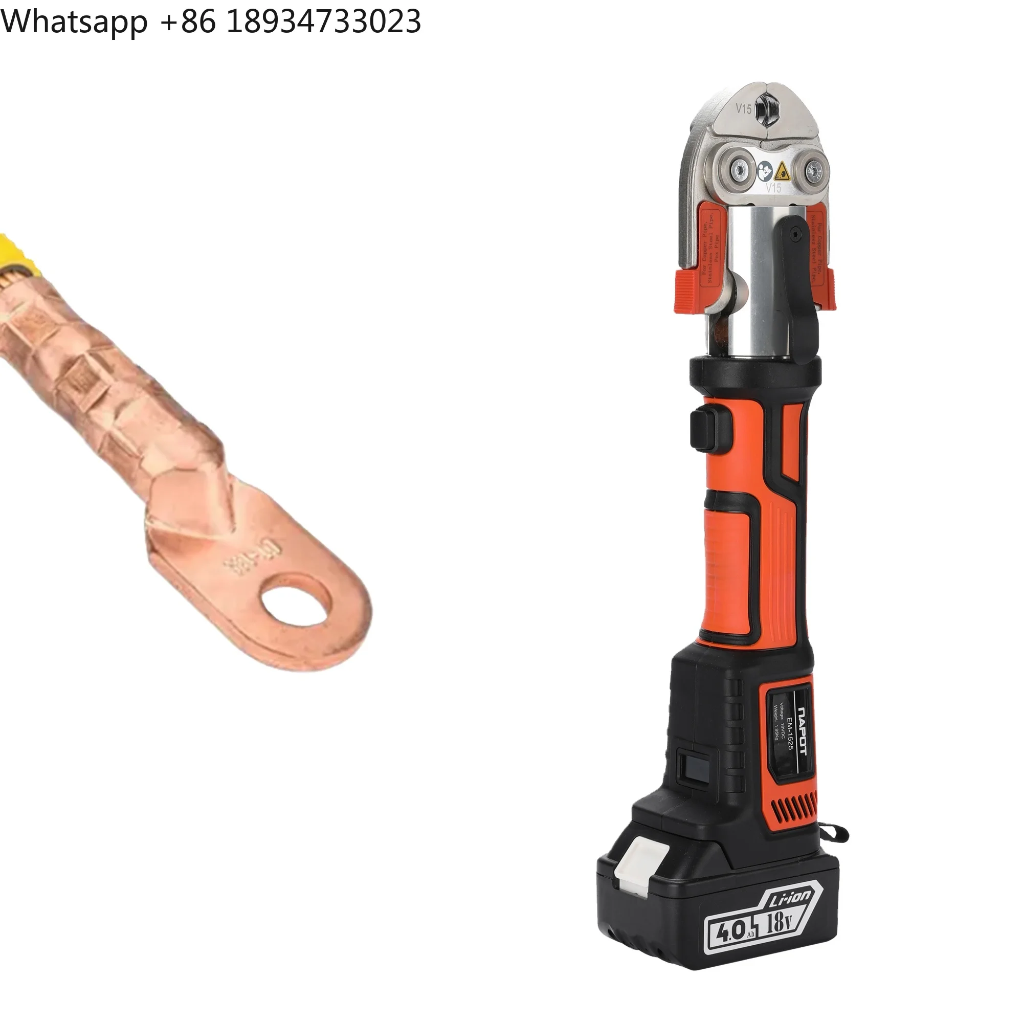 18V/4Ah Charging Hydraulic Clamp Electric Crimping Pliers Copper and Aluminum Crimping Power Cable Tools 32mm Automatic Reset