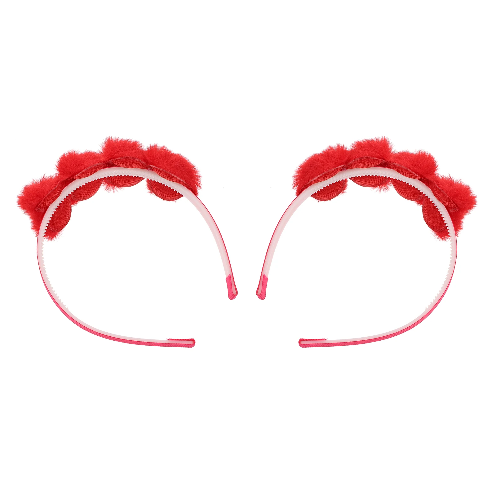 

2PCS Heart Shaped Headb s Durable Comfortable Hair Hoops Lovely Photo Props Child Decors Valentine Party Accessories
