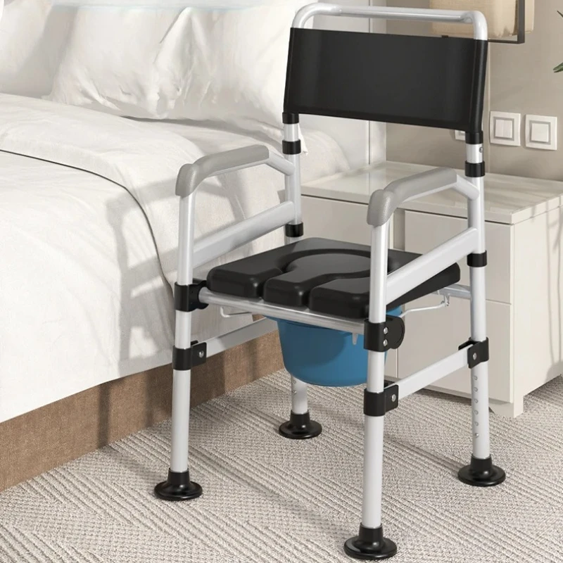 Foldable Toilet Chair for Elderly Heavy-Duty Portable Commode with Armrests Bidet Toilet Seat forDisabled Home Use Mobile Toilet