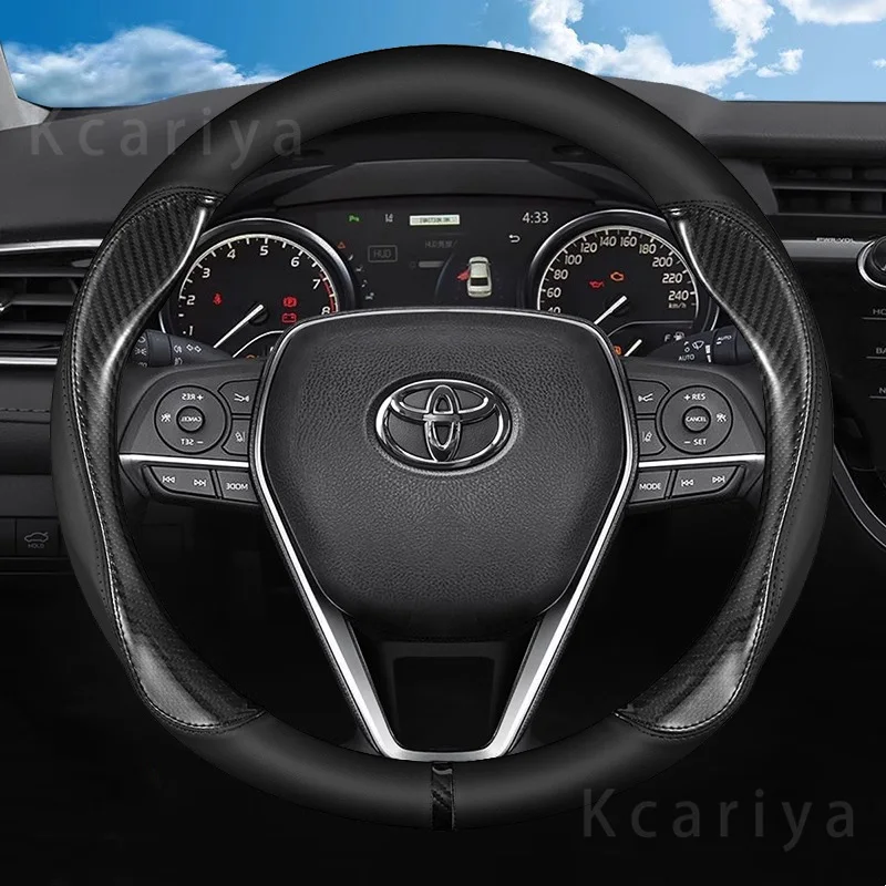 

Stylish leather car steering wheel cover for Toyota Crown CHR Yaris Corolla Auris Hilux Celica Verso Rav4 Prius Camry raze Prado