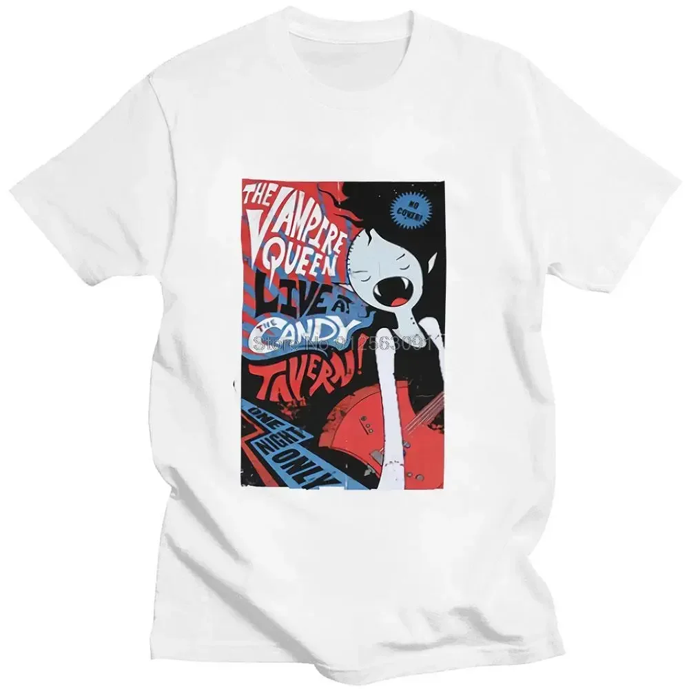 Unisex Short Sleeve Funny Design Adventure Time Mens T-shirt - Marceline Vampire Queen Live At Candy Tavern Aesthetic Men Tumblr