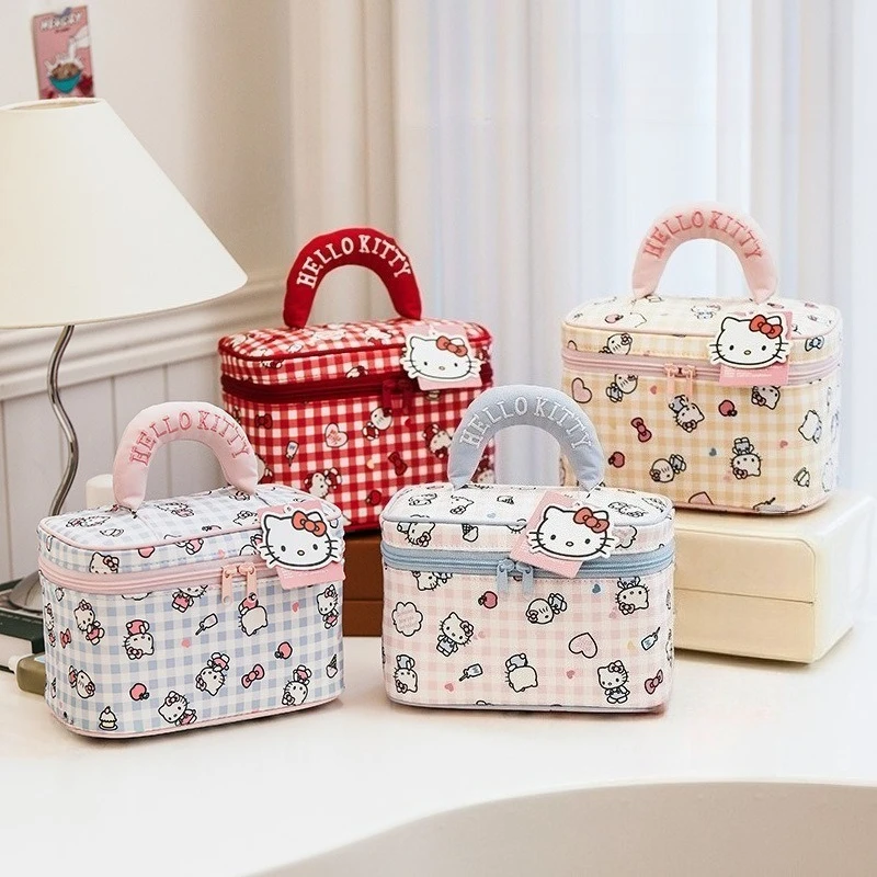 

Hello Kitty Handheld Makeup Bag Cute Cartoon Large Capacity Portable Travel Storage Bag Women Supplies Student Gift Wholesale