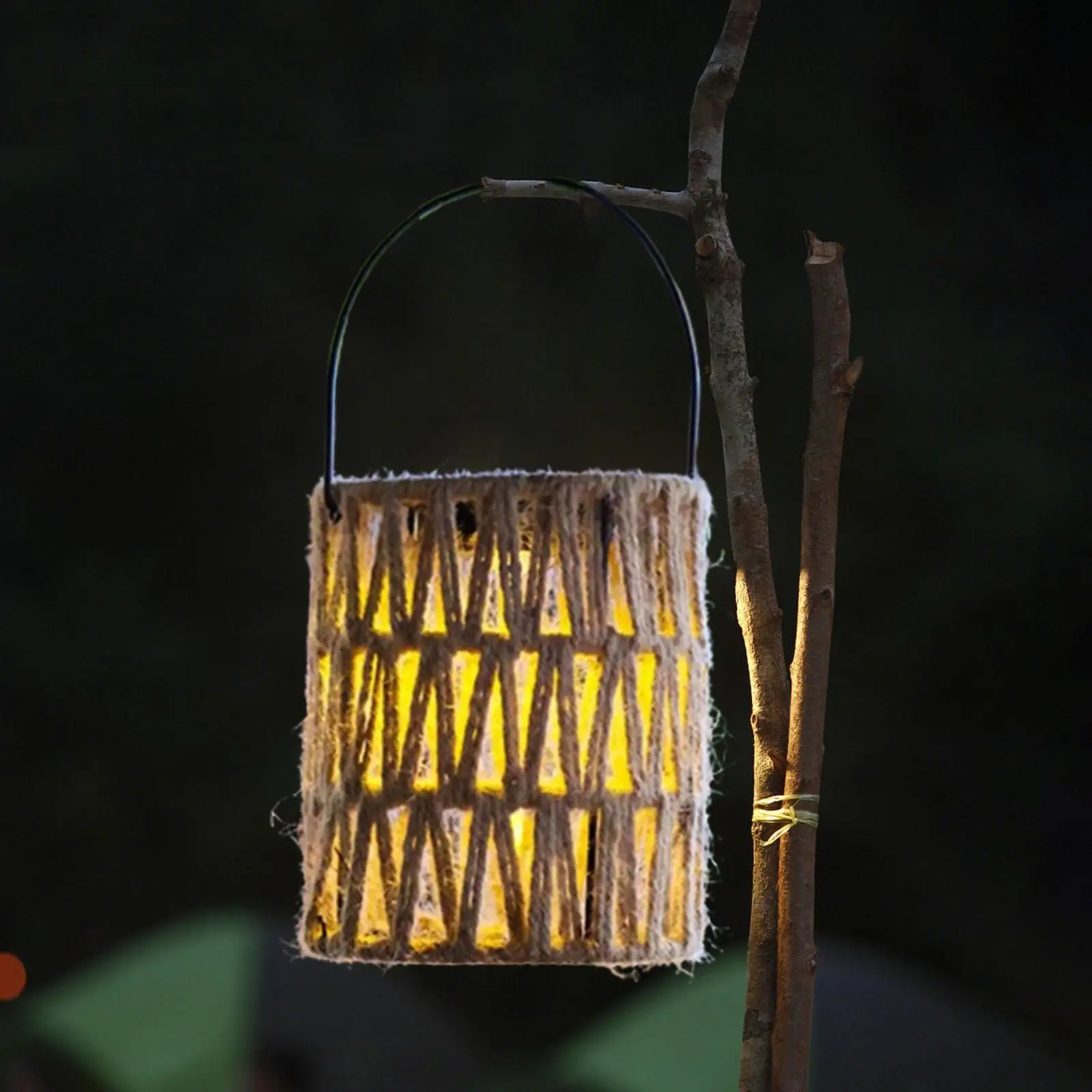 

Outdoor Solar Hanging Lantern Lights Backyard Yard Waterproof Handwoven Lantern for Porch Birthday Patio Housewarming Christmas