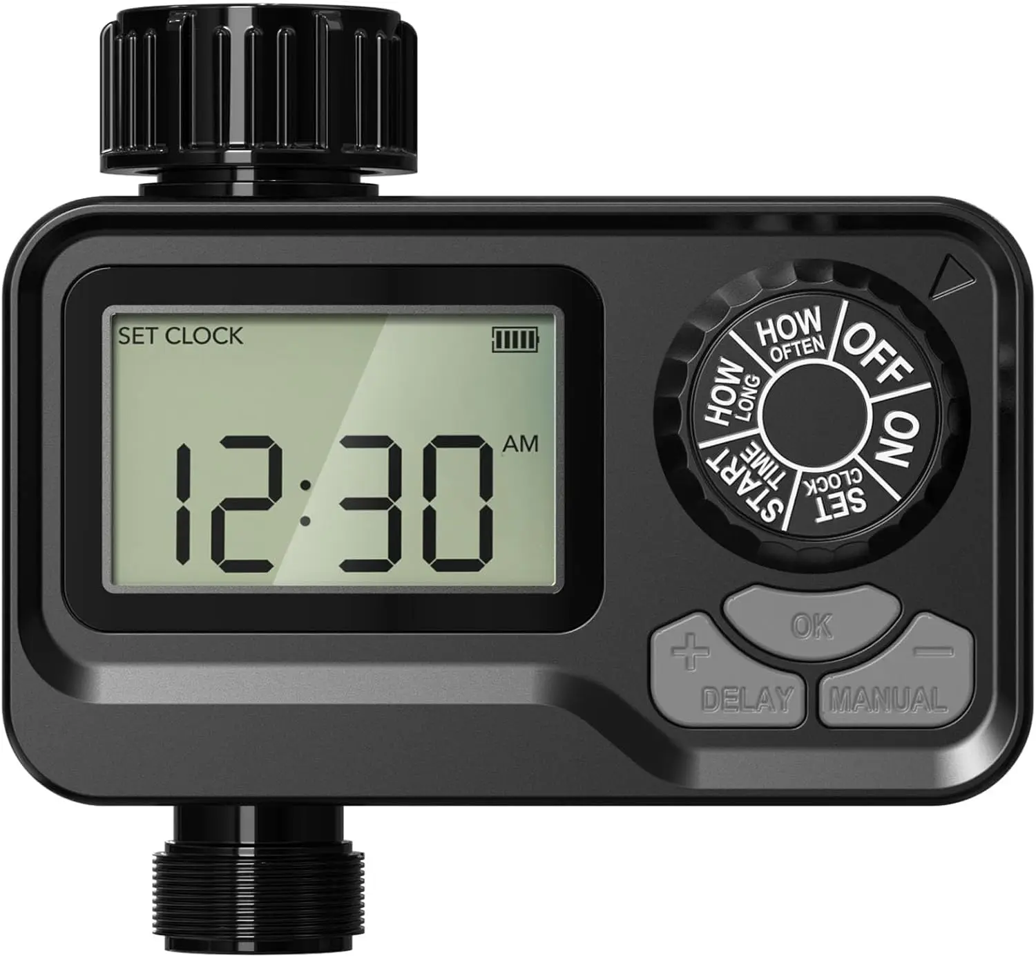 

Программируемый таймер полива с функцией отсрочки полива при дожде – водонепроницаемый цифровой таймер для садовых шлангов, ручное управление