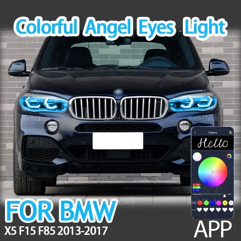 

for BMW X5 F15 F85 2014-2018 sDrive35i 50i xDrive25d 30d 40d m50d APP Remote control M4 style RGB Ring Angel Eyes LED Light Ring