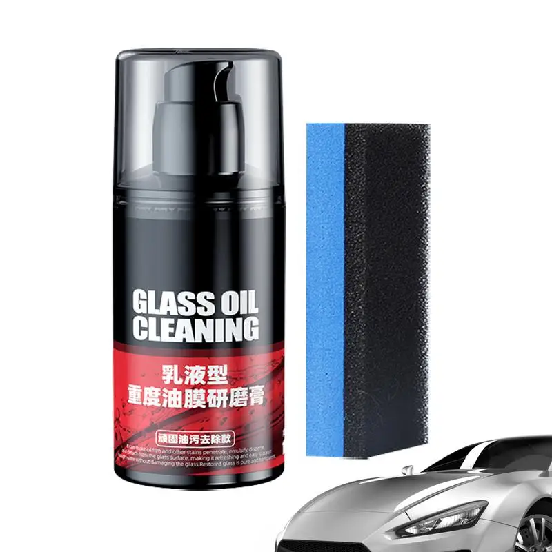 

Car Glass Oil Film Removing Paste Windshield Coating Agent Car Glass Polishing Glass Stripper With Sponge For Cars Trucks Autos