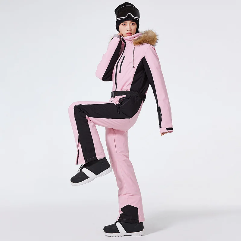 

Женский цельный лыжный костюм высокого качества, теплая дышащая ветрозащитная водонепроницаемая одинарная двухсторонняя спортивная одежда для катания на открытом воздухе