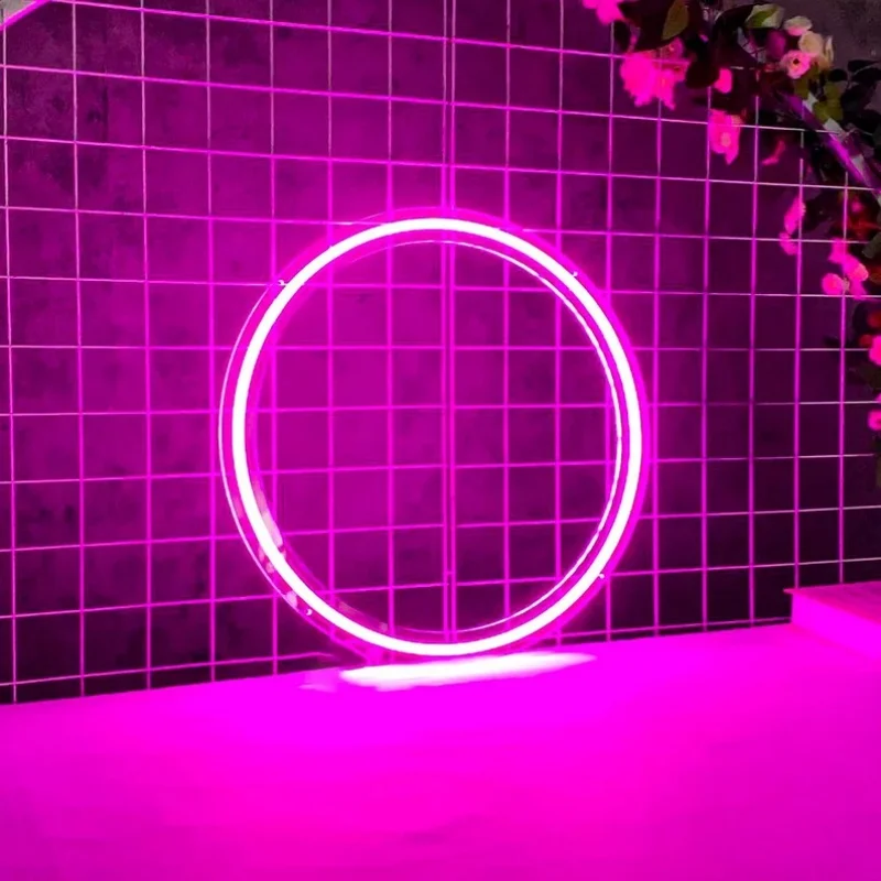 Circle Neon Sign Led Nigh Light for Bedroom Living Room Decor Neon Hang Wall Decoration Light USB Powered Night Lamps