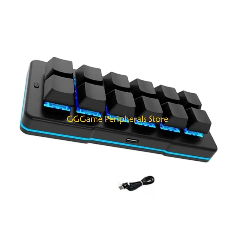 U55B 12Key Corded Keyboards For Shortcut Macros And Quick Commands Mini Keypad