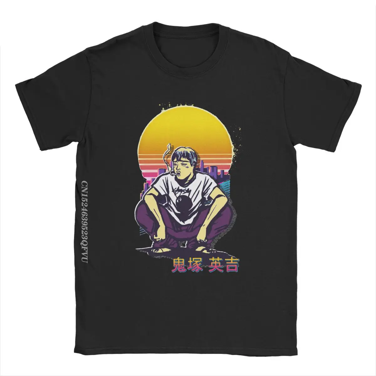 Cool GTO Eikichi Great Teacher Onizuka T-Shirts Men Round Collar Cotton Tops T Shirts Anime Harajuku Tees Aesthetic Camisas