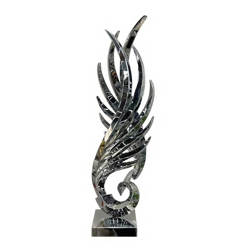 

Stainless steel metal Phoenix tail decoration living room Corridor Hotel shop interior sculpture art decoration