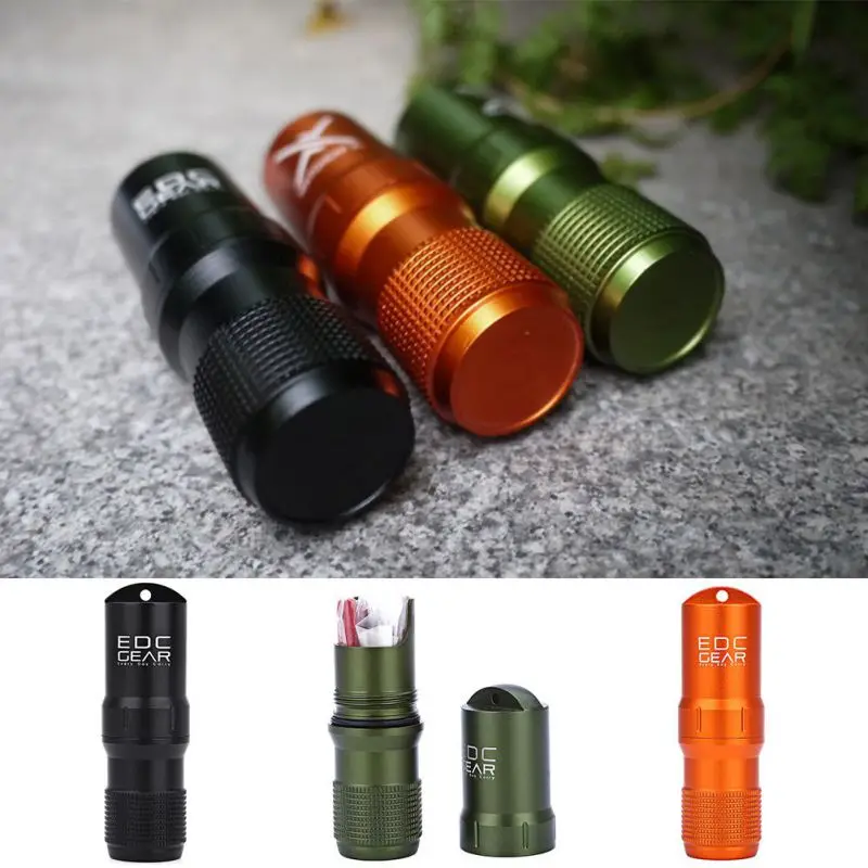 Capsule EDC Waterproof Box Hike Survival Pill / Match Case Box Container Survive Seal Trunk Container Holder Storage