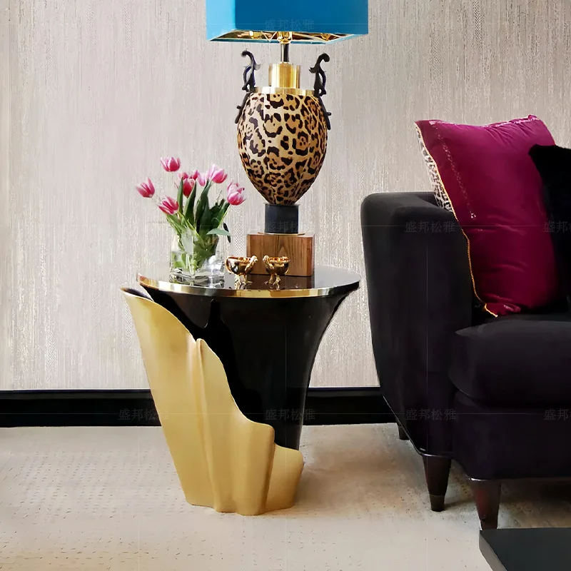 

Side few living room villa modern high-end design petal-shaped stainless steel sofa corner few