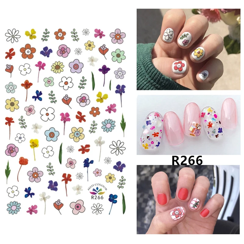 Trendy decoratie Uniek ontwerp Aquarel nagelstickers voor de zomer Nail Art Must-have Stijlvolle bloem Prachtig vloekvrij Levendig