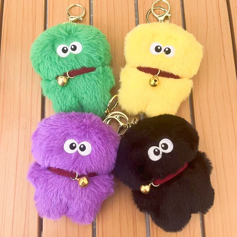 1 Stuks Gepersonaliseerde Schattige Bel Kleine Monster Pluche Sleutelhanger Creatieve Cartoon Kleine Monster Pop Hanger Rugzak Charme Klein Geschenk