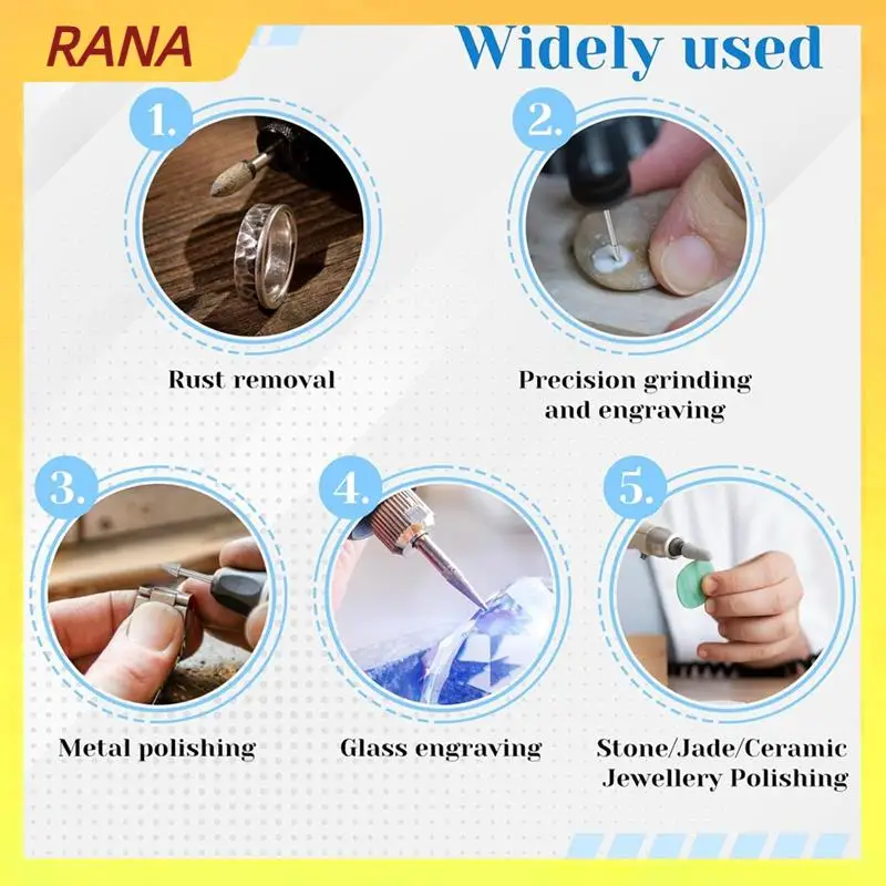 RANA Diamond Drill Grinding Bit Set 20 Pcs Stone Carving Tools Set For Carving, Engraving, Glass, Jewelry