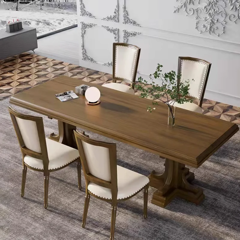 

!@Customized Size American Home Furniture Solid Wood Dining Table Modern Family Dining Table Set for 10